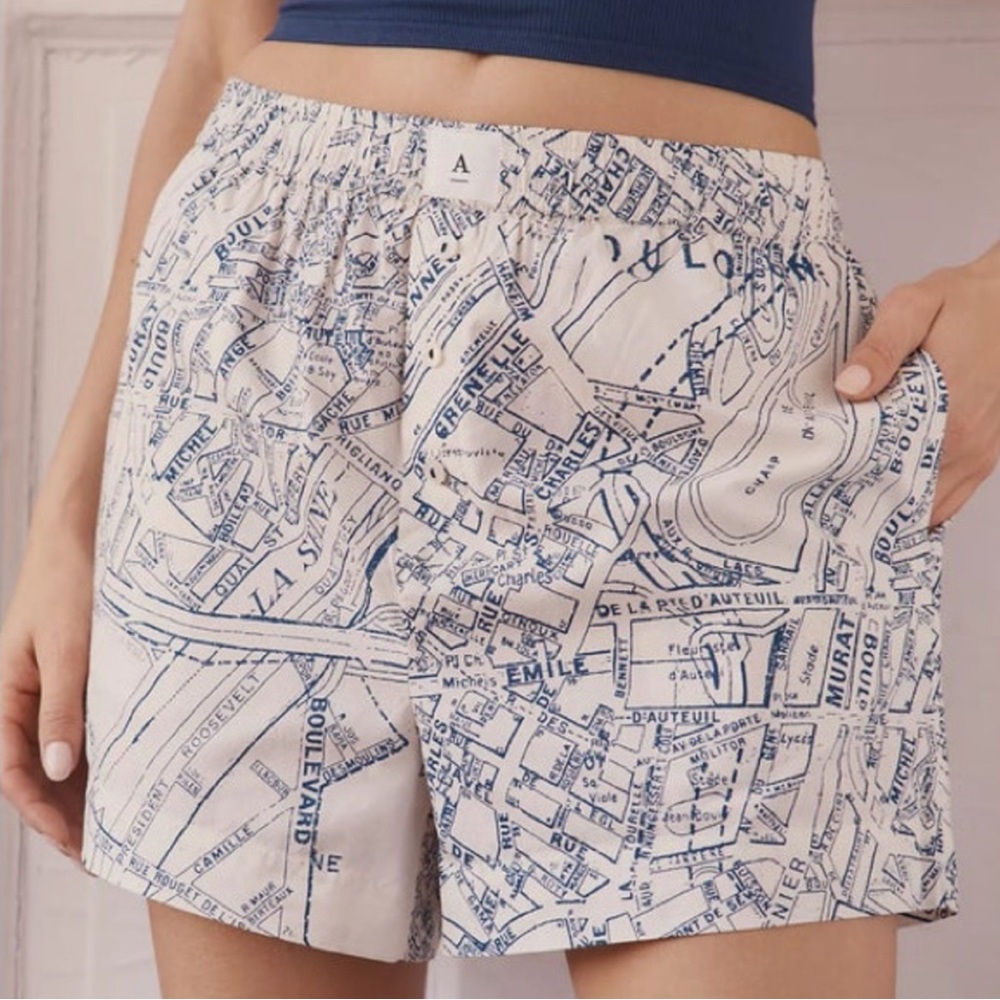 Anthropologie boxer style pajama shorts Large NWT